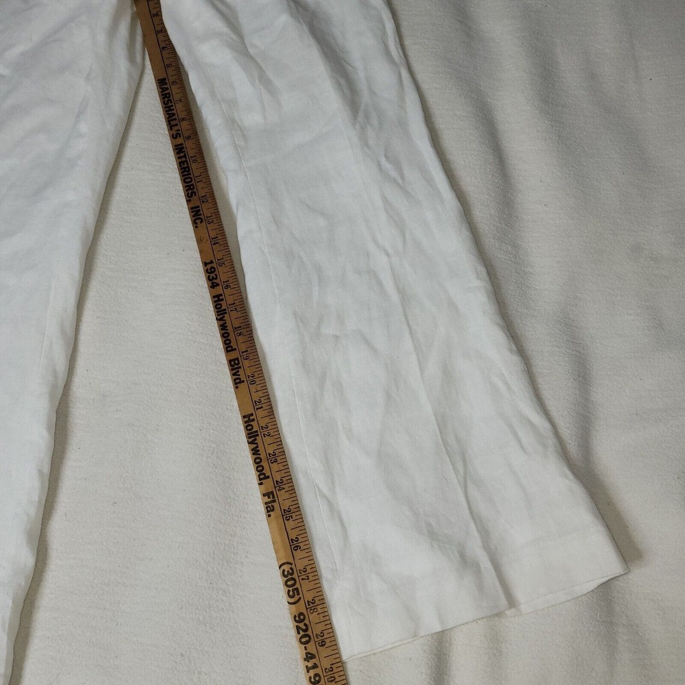 Madison Pants Womens Sz 12 - 36W x 30L White Boating Linen Beach Summer Cottage - Picture 6 of 16